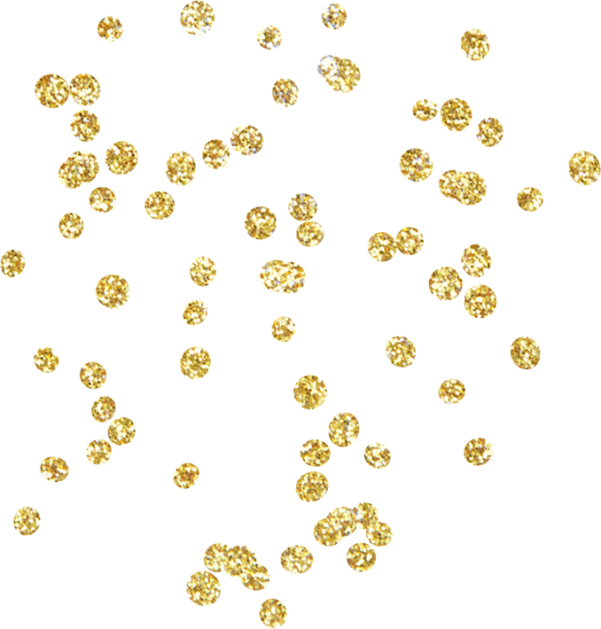 Gold Glitter Scattered Decorative Confetti Element